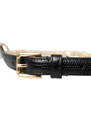 Dolce & Gabbana Black Leather Gold Chain Crystal Waist Women Women\'s Belt Dolce & Gabbana Black Leather Gold Chain Crystal Waist Women  main image 3