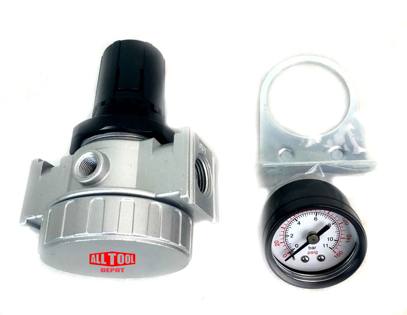 Regulator Industrial Grade W/ Pressure Gauge + Mount Bracket