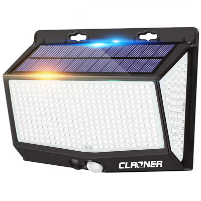 468 LED Solar Powered PIR Motion Sensor Lights Outdoor Garden Security Wall Lamp