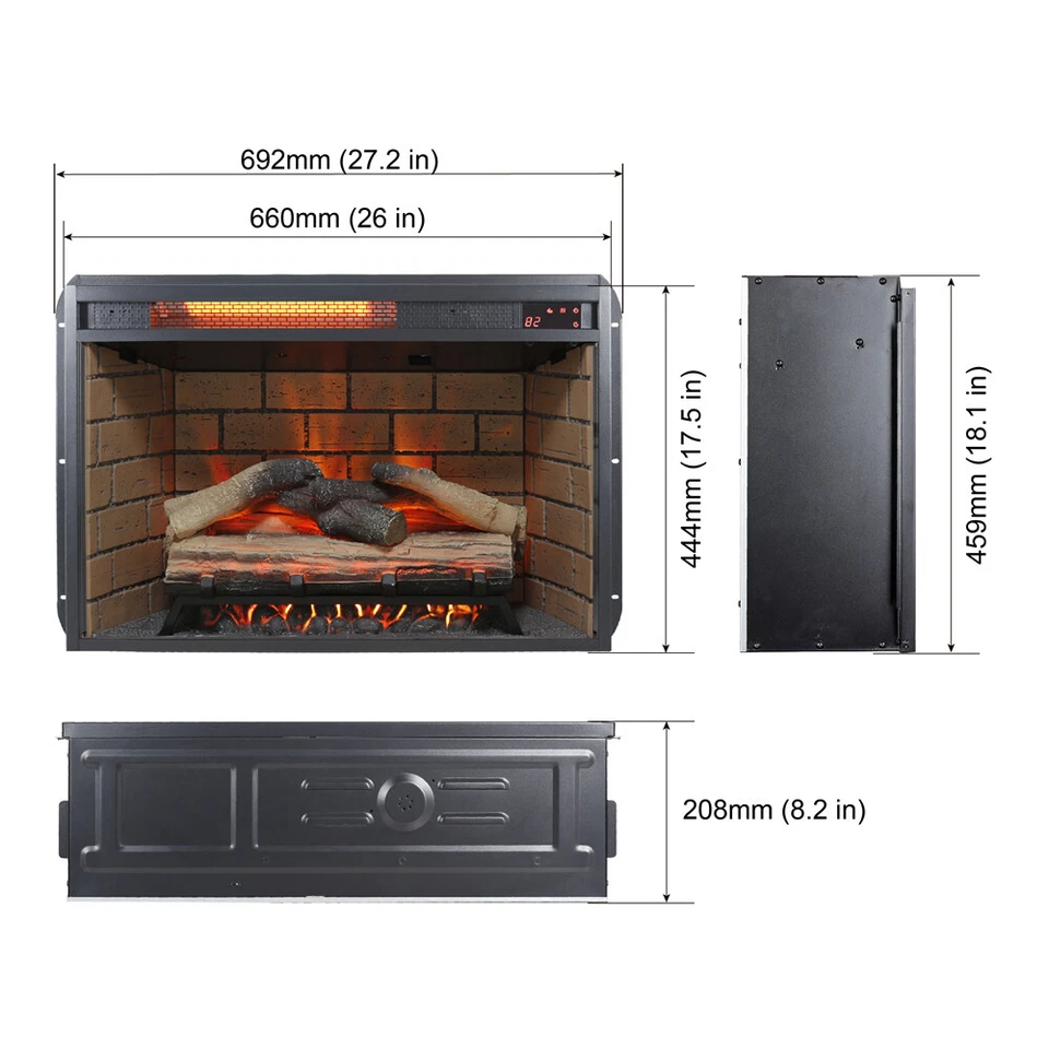 Soporte de TV para Chimenea Eléctrica de 60" para Televisores de Hasta 70" con Sensor de Puerta y Control Remoto Foto 3 de 4