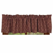 New Primitive Colonial TAN & BARN RED LOVER'S KNOT Coverlet Curtain Valance