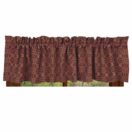 New Primitive Colonial TAN & BARN RED LOVER'S KNOT Coverlet Curtain ...