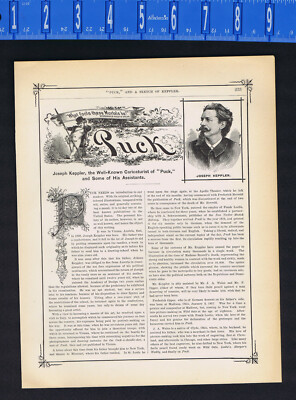 Joseph Keppler, Puck Caricaturist -1887 Biographical Sketch