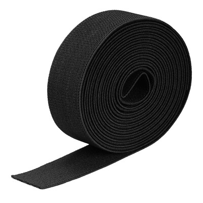 Twill Elastic Band Double-Side 1.5'' Flat 4 Yard Flat Elastic Cord Black
