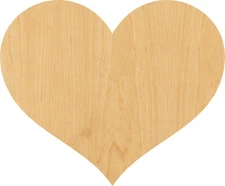 Heart 3  Laser Cut Out Wood Shape Craft Supply - Woodcraft Cutout