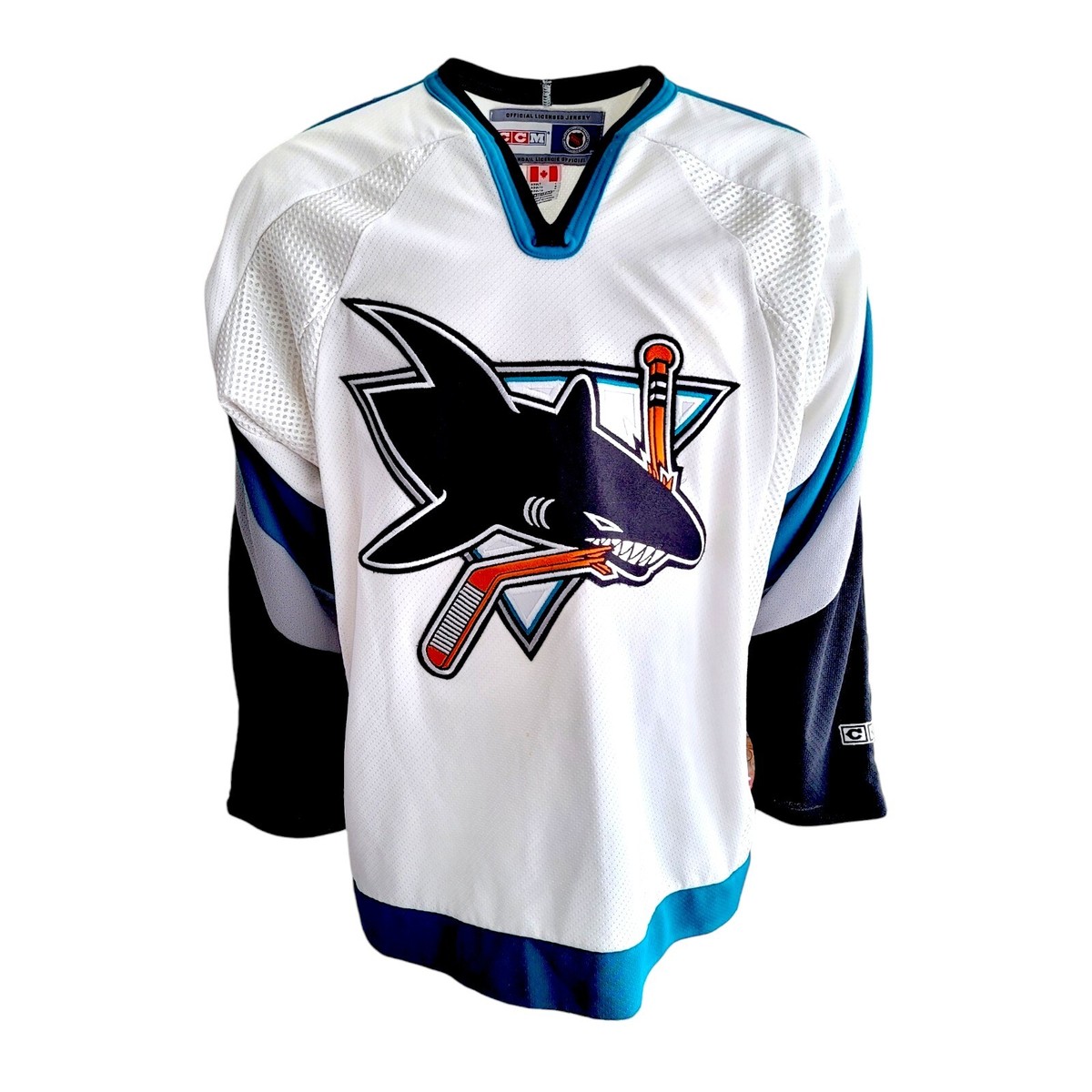 Vintage des années 90 San Jose Sharks Hockey LNH T-shirt Tranchée moyenne Nhl Hockey Team Jersey Sj Sharkie Sportswear San Jose Sharks Tee Taille M - France