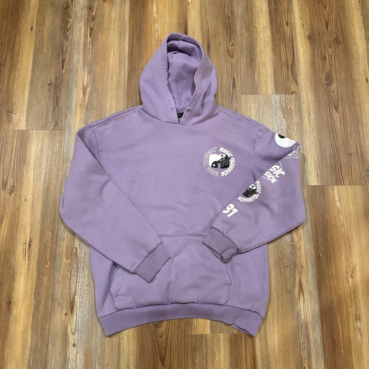 MTV Hoodie Music Television Yin Yang Bright Colorful Purple 
