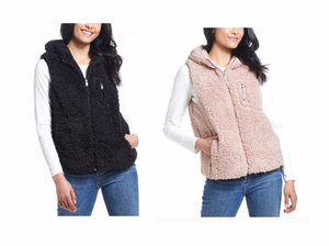 women's sherpa vest with hood