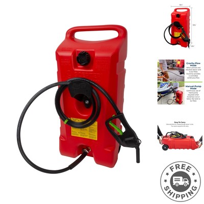Portable Gas Container with Wheels - 14 Gallon, Spill-Proof Siphon Pump Included