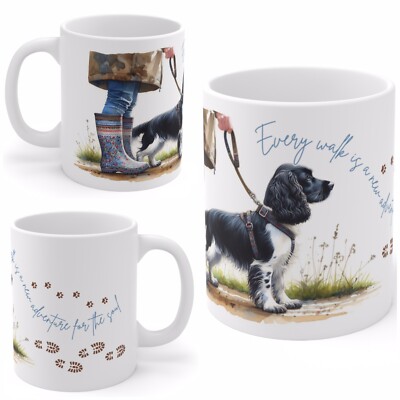 Black & White Cocker Spaniel Tasse, Hund Design, Geburtstagsgeschenk, Kaffeetasse, Teetasse