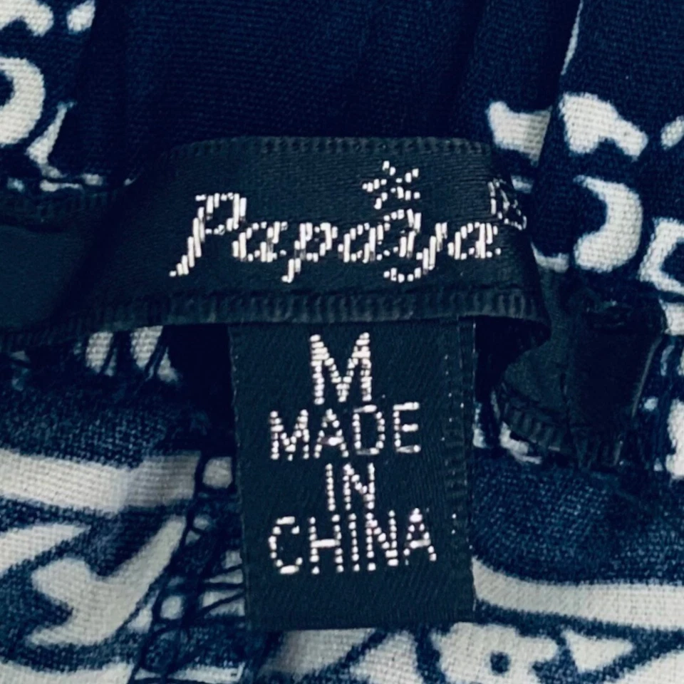 Papaya Shorts Womens Medium Black Navy Blue Off White Boho Abstract Pull On - Image 3 of 4