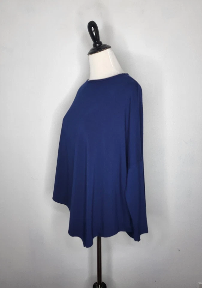 Camisa cuadrada HELMUT LANG Top Mujer Talla P o XS Dobladillo Asimétrico Forro Polar Azul Foto 4 de 4