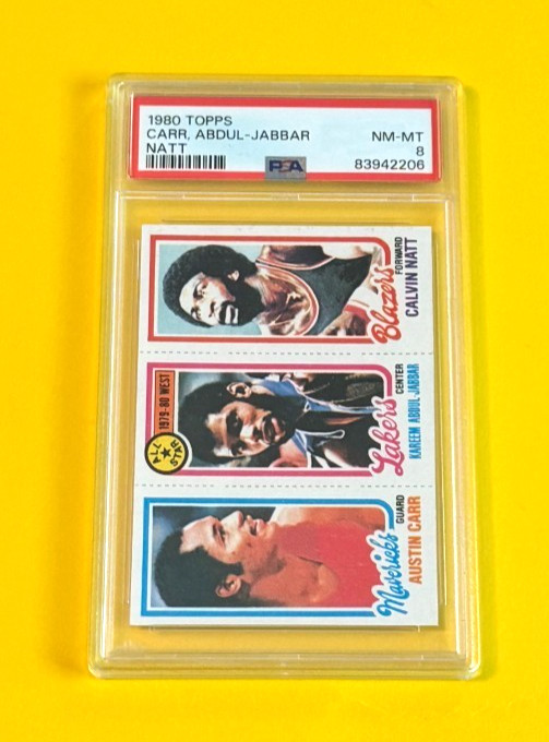 1980 Topps Kareem Abdul-Jabbar All Star Austin Carr Calvin Natt PSA 8