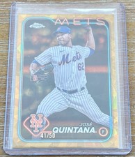 JOSE QUINTANA 2024 Topps Chrome GOLD SAPPHIRE REFRACTOR #41/50 ! NEW YORK METS !