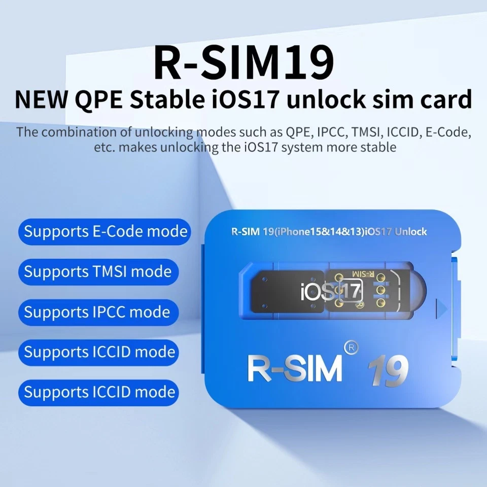 R-SIM19 QPE Stable Nano Unlock Card For iPhone 15 14 13 12 11 RSIM 19 iOS17 - Image 3 of 4