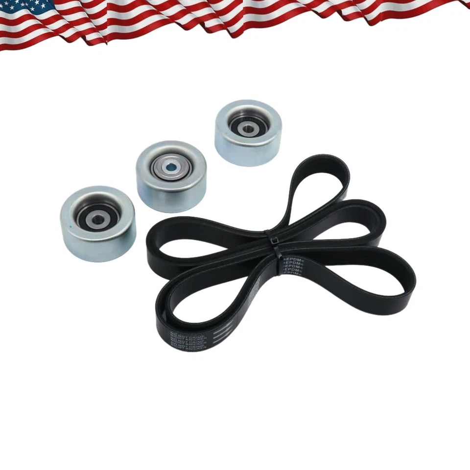 Fit Toyota 4Runner Tacoma Tundra FJ Cruiser 4.0L 4X Drive Belt Idler Pulley Kit - Image 4 of 4