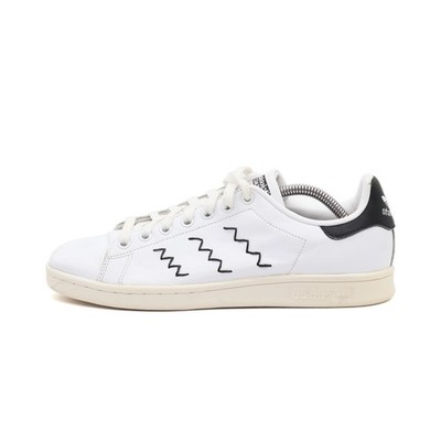 adidas Damen Stan Smith Sneaker Weiß Schwarz Leder Bequemes Fußbett EU 40