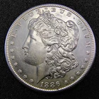 1886-S Morgan Silver Dollar - San Francisco -90% Silver- AU Det. - Old Cleaning