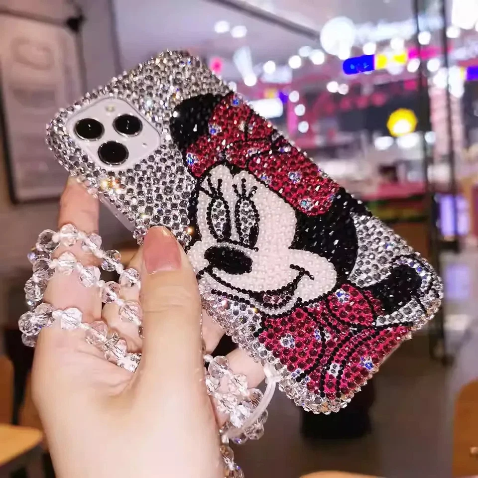 Bling Diamond Cute Cartoon Minnie Case for iPhone 17 16 15 14 13 12 11 X Pro Max - Image 2 of 4