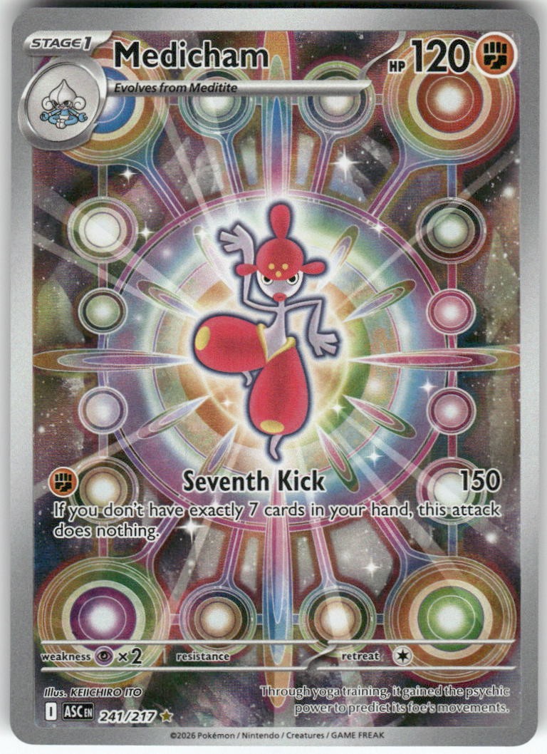 Medicham 241/217 Illustration Rare Ascended Heroes Pokemon Holo Near Mint