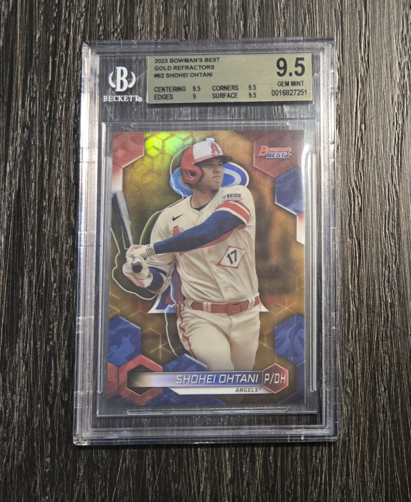 2023 Bowman's Best Gold Refractor #62 Shohei Ohtani Angels 25/50 BGS 9.5