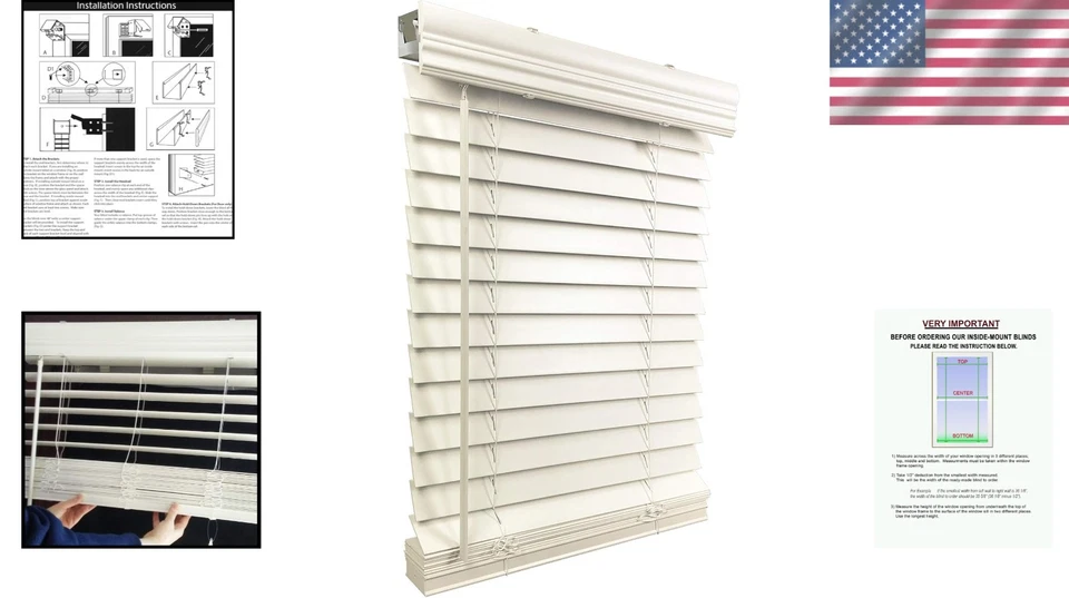 Cordless Window Blinds - Smooth White, 30.5x48 - Image 2 of 4