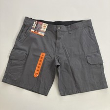 Copper and Oak Men Cargo Shorts Ripstop Security Pocket Flex Waist Gray 42