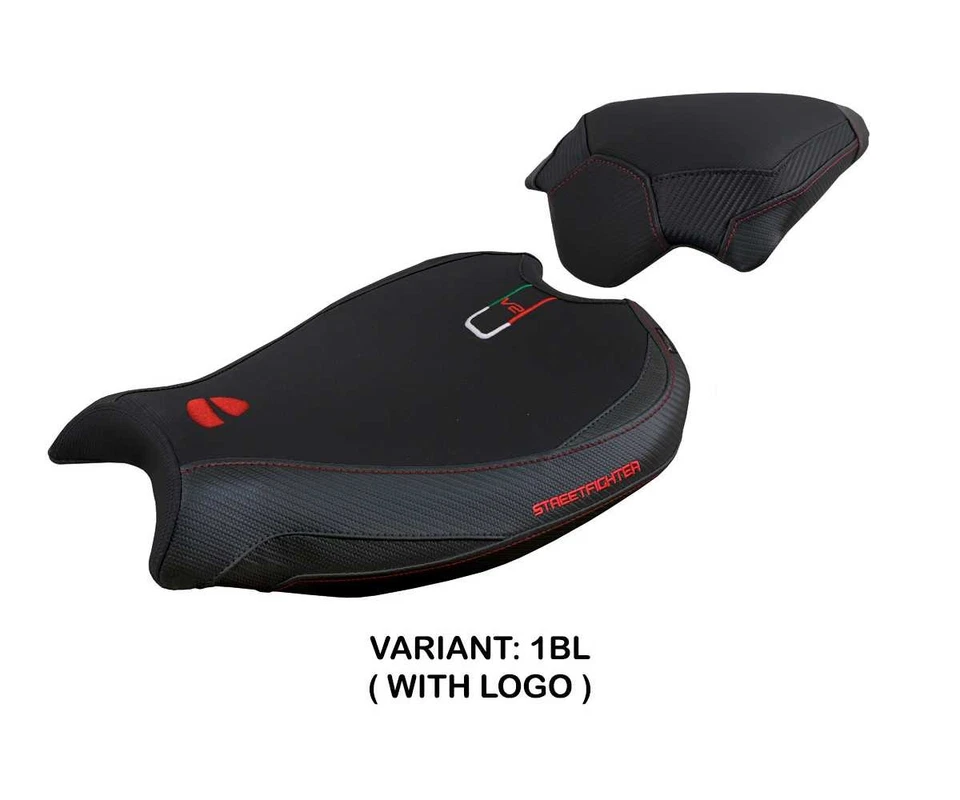 Housse de selle Mina Noir BL + logo TPZ Italia Ducati Streetfighter V2 2022 2026 - Photo 1/1