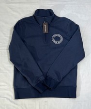 Michael Kors Pullover Mens Medium Blue Half Zip Sweatshirt Embroidered Logo New