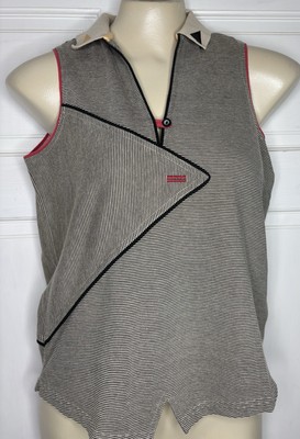 Jamie Sadock Sleeveless Athletic Golf Top Shirt Gray Heathered Studded Size M