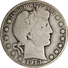 1913-P Barber Half Dollar