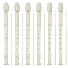 16 Pack 8 Hole Recorder Flute, Plastic Recorders Musical Instruments with Cle...