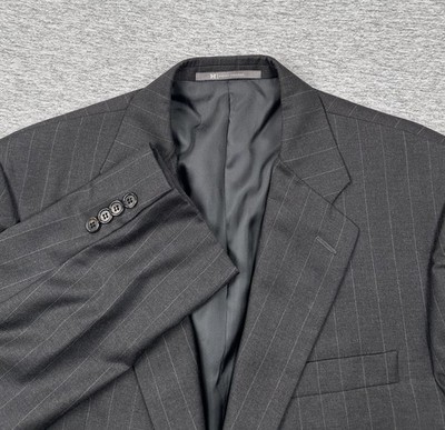 Loro Piana Hickey Freeman Suit Jacket Mens 42 Gray Wool Tasmanian Super 120s