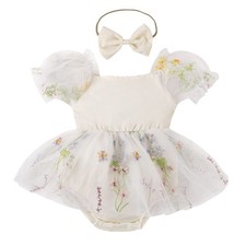 Dresses for Baby Girls 1st First Birthday Party Dress Newborn Tulle Tutu Romp...