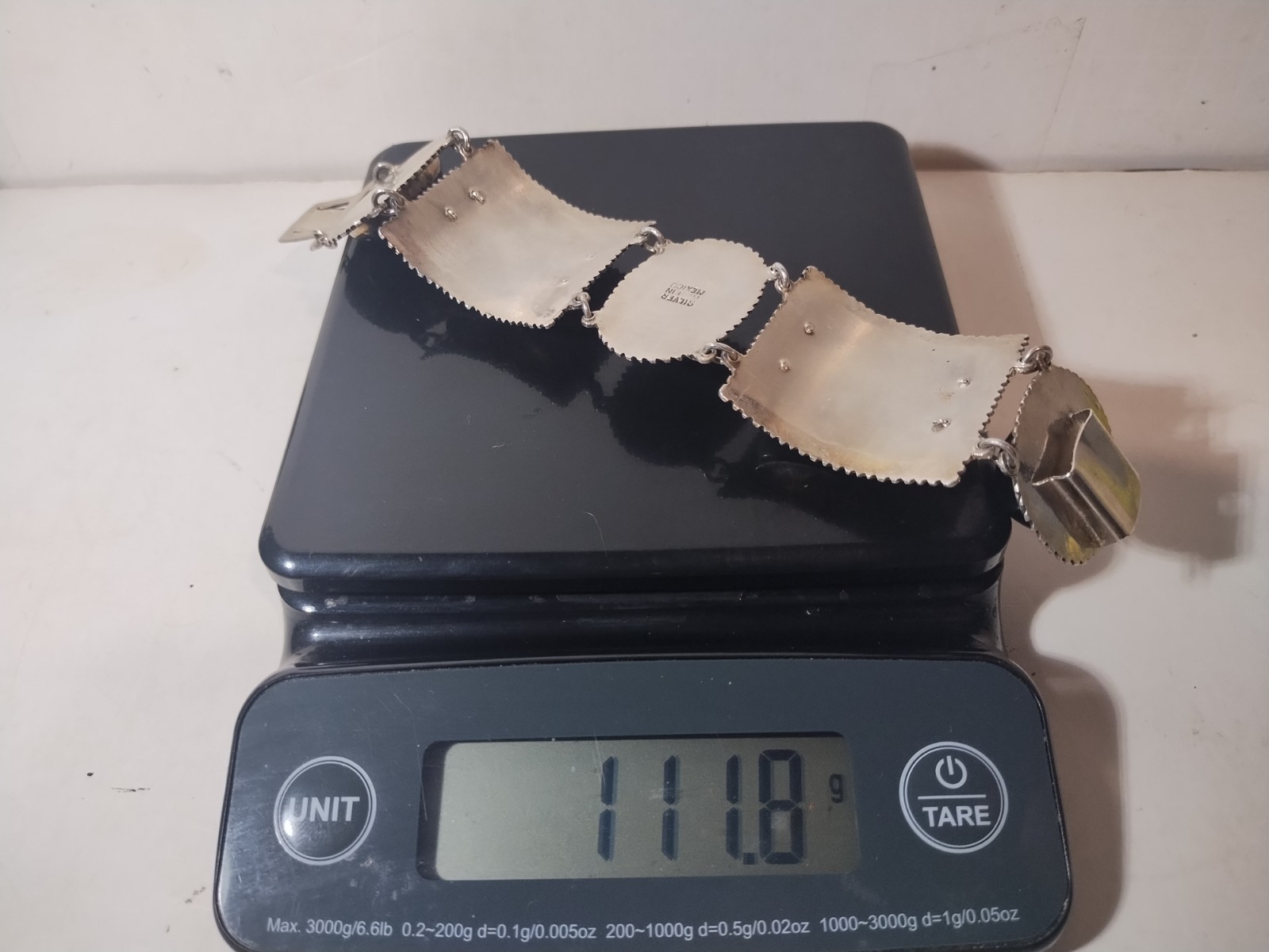 Heavy Solid Silver Vintage Panel Bracelet - image 9