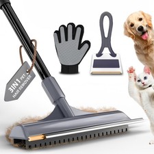 Carpet Rake for Pet Hair Removal - Reusable Dog Cat Hair Remover with 58 Rei...