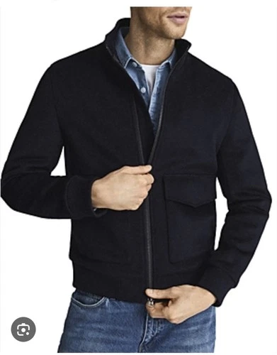 Reiss Dunstan Navy Brushed Wool Blousen Winter Jacket Coat Men’s XL $670 image 7