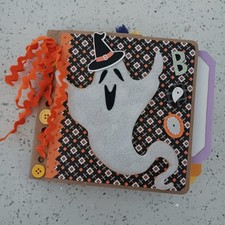 Handmade Echo Park Halloween 6x6 Paper Bag Mini Album Scrapbook Interactive