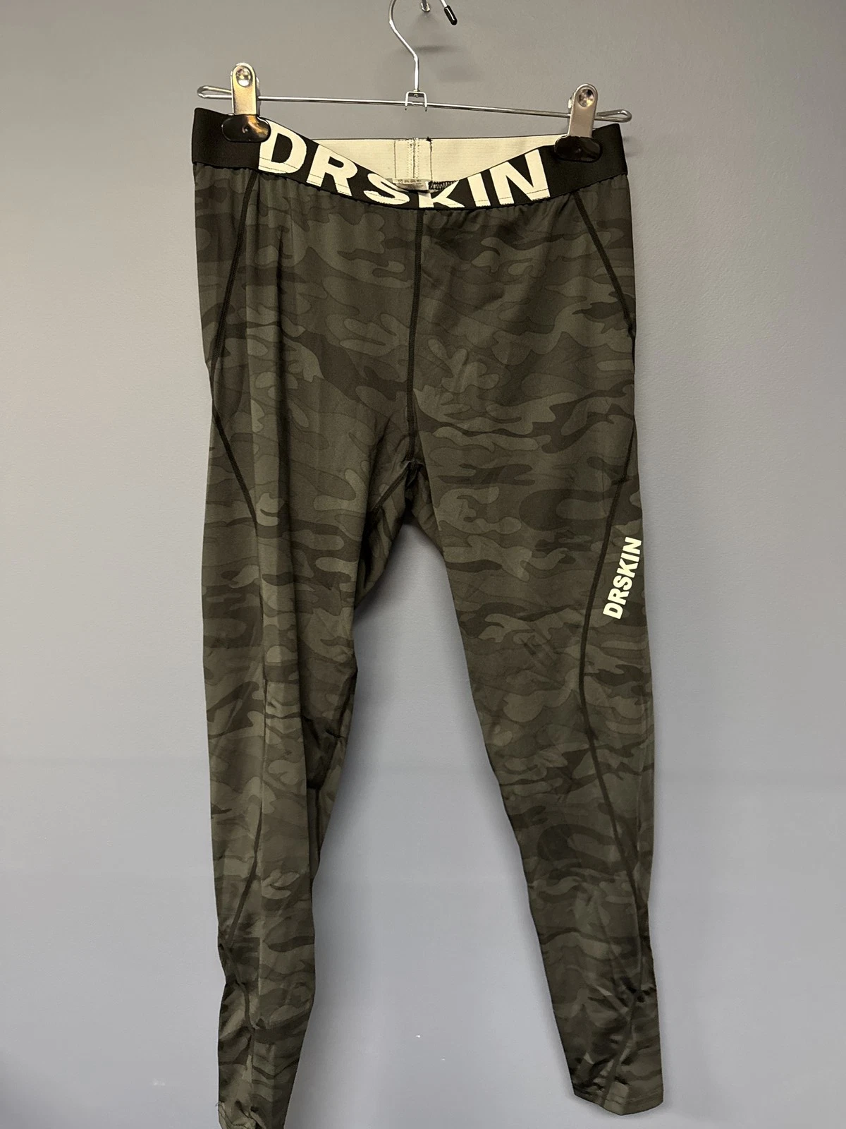 DRSKIN XL Compression Base Layer Leggings Camo Green Black