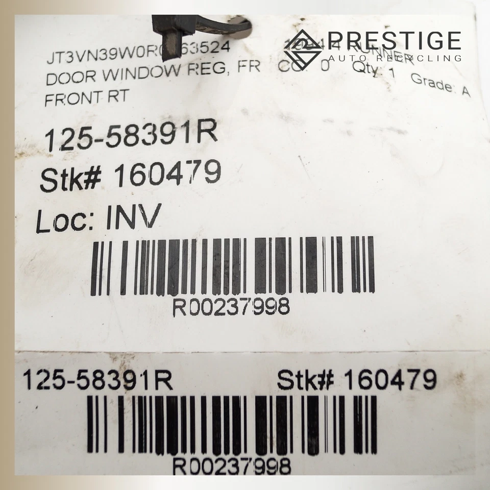 1993-1995 TOYOTA PICKUP Regulador de Janela de Porta com Motor Frente Direita 69810-04021 - Imagem 4 de 4