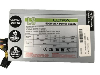 Ultra LS 500W ATX Power Supply ULT-LS500P COMPUTER VINTAGE