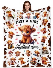 Highland Cow Blanket Gifts for Women Girls Ultra Soft Flannel Highland Cow Pr...