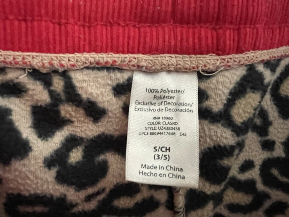 Niños Niñas Estampado Leopardo Acogedor Polar Cintura Ajustable Pantalones de Salón Marrón S 3/5 Foto 2 de 4