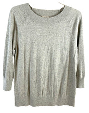 Taylor Loft Outlet women's size M 3/4 sleeve sweater light gray with specks