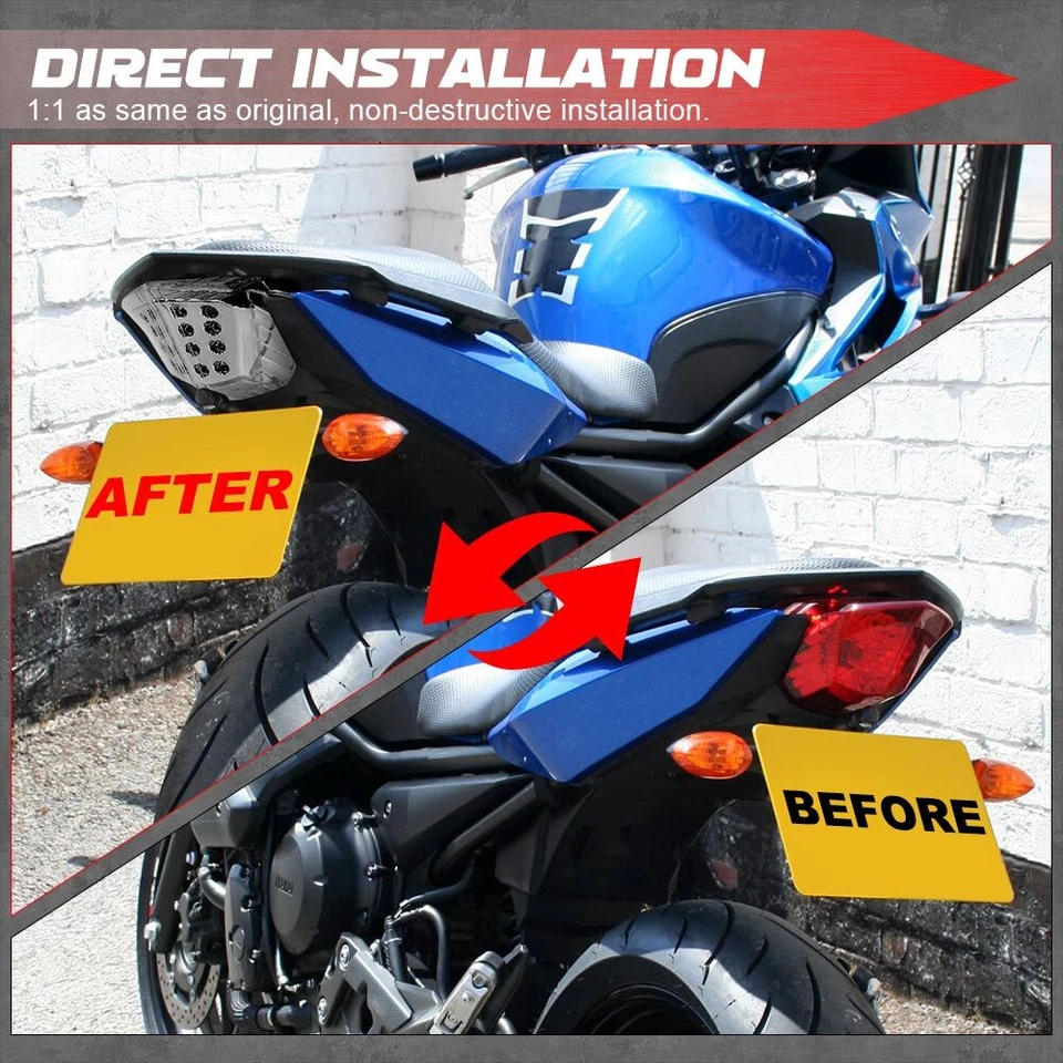 Luz trasera LED intermitente integrada para Yamaha XJ6 FZ6R 2009-2014 Foto 4 de 4