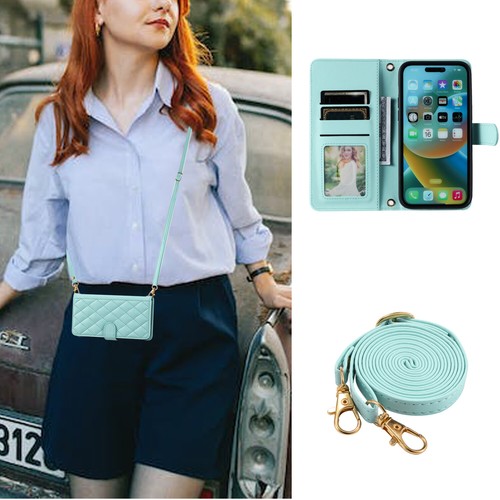 Fr iPhone 15 Pro Max 14 13 12 11 8 7 X Lanyard Strap Stand Wallet Crossbody Case - Picture 6 of 64