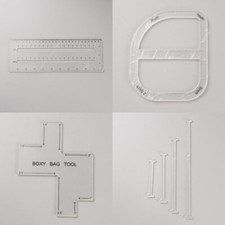 1set Acrylic Templates Rulers Boxy bag Tool Sewing Tool Clear 280x100x2.5mm