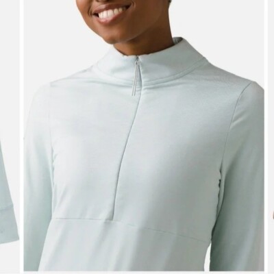 prAna Women's Ice Flow Half Zip Top Frost 4 Way Stretch Long