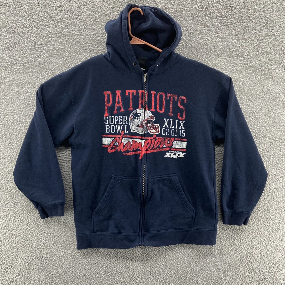 New England Patriots Hoodie Mens Large 2015 Super Bowl Champions