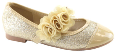 Girls Kids toddler glitter strip ballet flats  sale now gold/beige, red